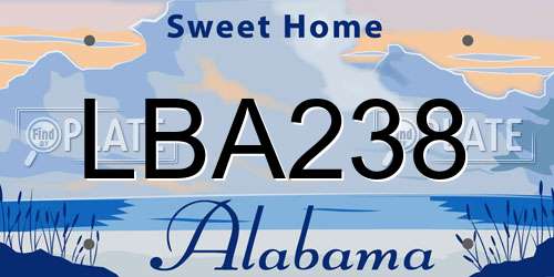 LBA238 Alabama License Plate