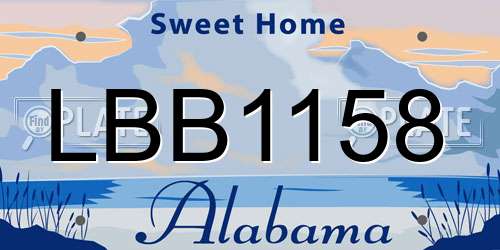 LBB1158 Alabama License Plate