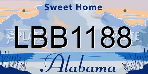 LBB1188 Alabama License Plate