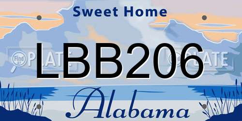 LBB206 Alabama License Plate
