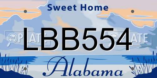 LBB554 Alabama License Plate