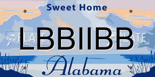 LBBIIBB Alabama License Plate
