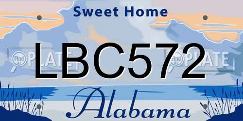 LBC572 Alabama License Plate