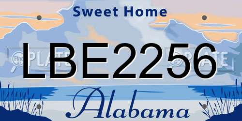 LBE2256 Alabama License Plate