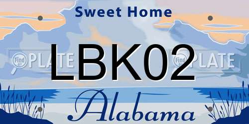LBK02 Alabama License Plate