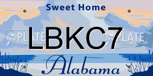 LBKC7 Alabama License Plate