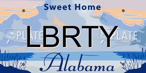 LBRTY Alabama License Plate