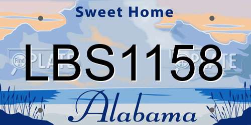 LBS1158 Alabama License Plate