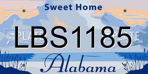 LBS1185 Alabama License Plate
