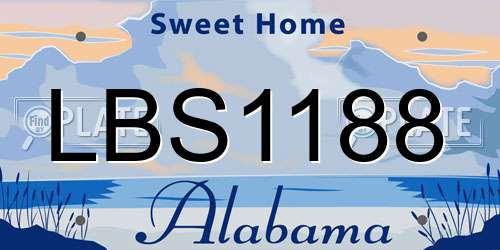 LBS1188 Alabama License Plate