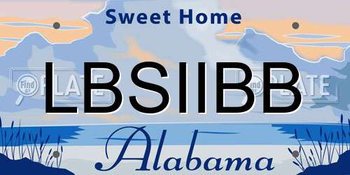 LBSIIBB Alabama License Plate