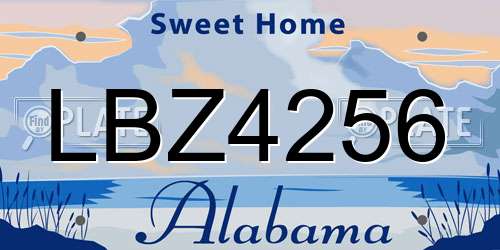 LBZ4256 Alabama License Plate