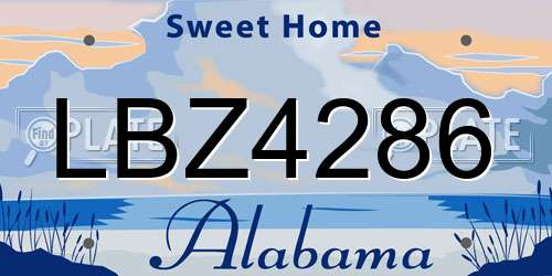 LBZ4286 Alabama License Plate