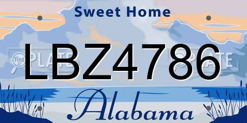 LBZ4786 Alabama License Plate