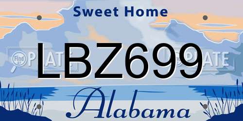 LBZ699 Alabama License Plate