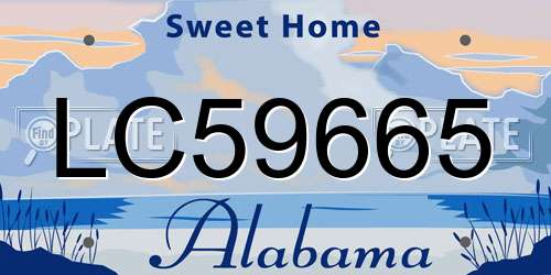 LC59665 Alabama License Plate