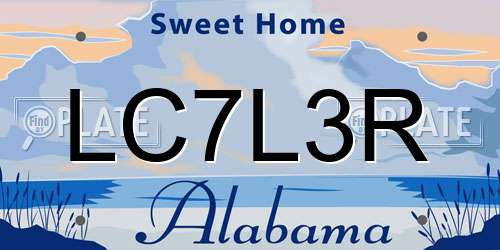 LC7L3R Alabama License Plate