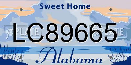 LC89665 Alabama License Plate