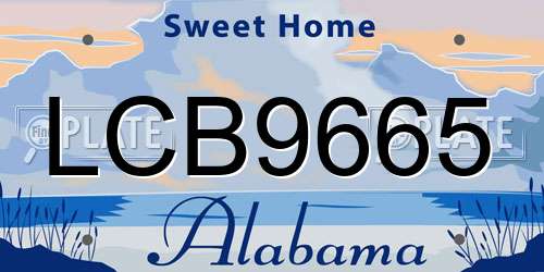 LCB9665 Alabama License Plate