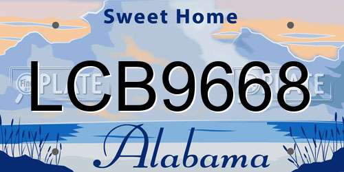 LCB9668 Alabama License Plate