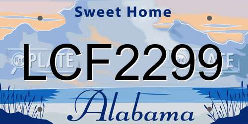 LCF2299 Alabama License Plate