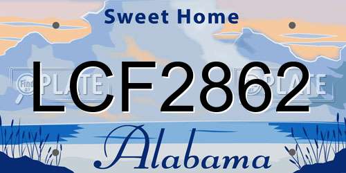 LCF2862 Alabama License Plate