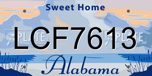 LCF7613 Alabama License Plate
