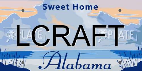 LCRAFT Alabama License Plate