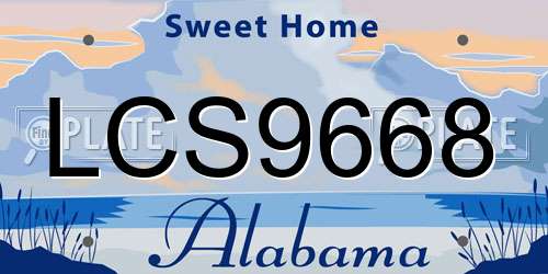 LCS9668 Alabama License Plate