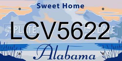 LCV5622 Alabama License Plate
