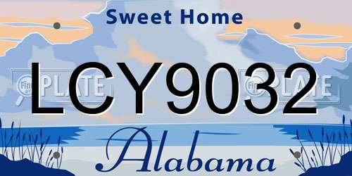 LCY9032 Alabama License Plate