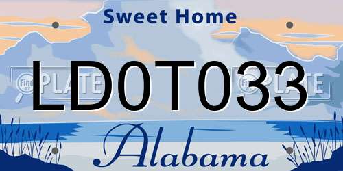 LD0T033 Alabama License Plate