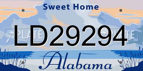 LD29294 Alabama License Plate