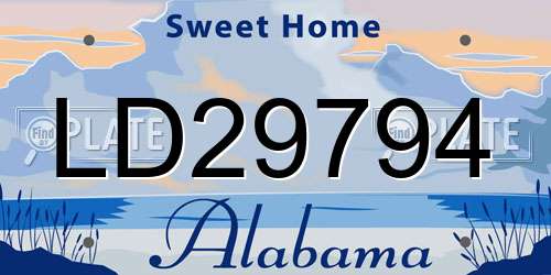LD29794 Alabama License Plate