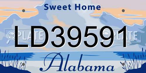 LD39591 Alabama License Plate