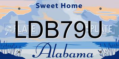 LDB79U Alabama License Plate