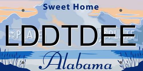 LDDTDEE Alabama License Plate