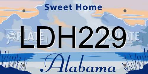 LDH229 Alabama License Plate