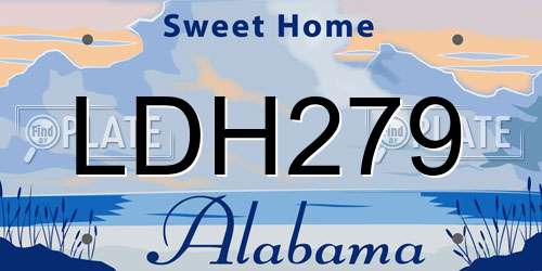 LDH279 Alabama License Plate