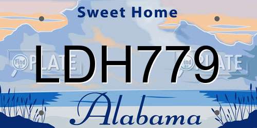 LDH779 Alabama License Plate