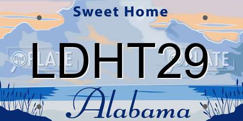 LDHT29 Alabama License Plate
