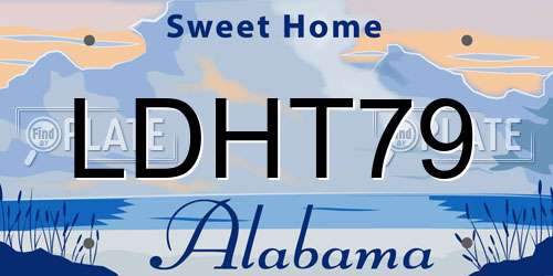 LDHT79 Alabama License Plate
