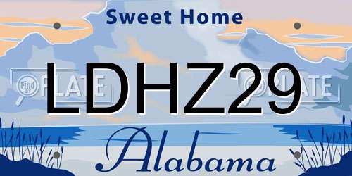 LDHZ29 Alabama License Plate