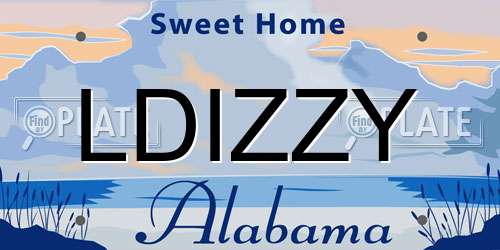 LDIZZY Alabama License Plate