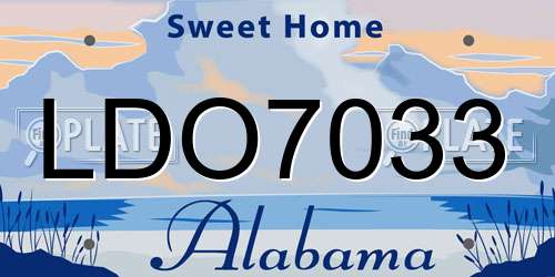 LDO7033 Alabama License Plate