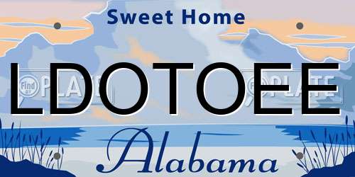 LDOTOEE Alabama License Plate