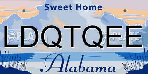 LDQTQEE Alabama License Plate
