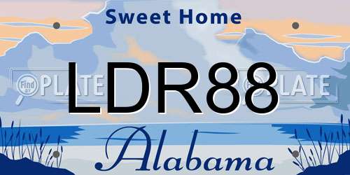 LDR88 Alabama License Plate