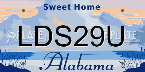 LDS29U Alabama License Plate