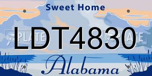 LDT4830 Alabama License Plate